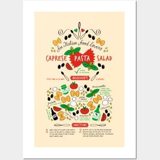 Caprese Pasta Salad Recipe Posters and Art